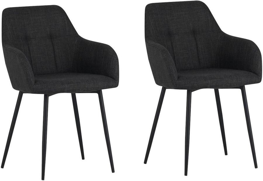 HELA Eetkamerstoel Hanna Schaalstoel armleuningstoel bekleding geweven stof (set 2 stuks) - Foto 7