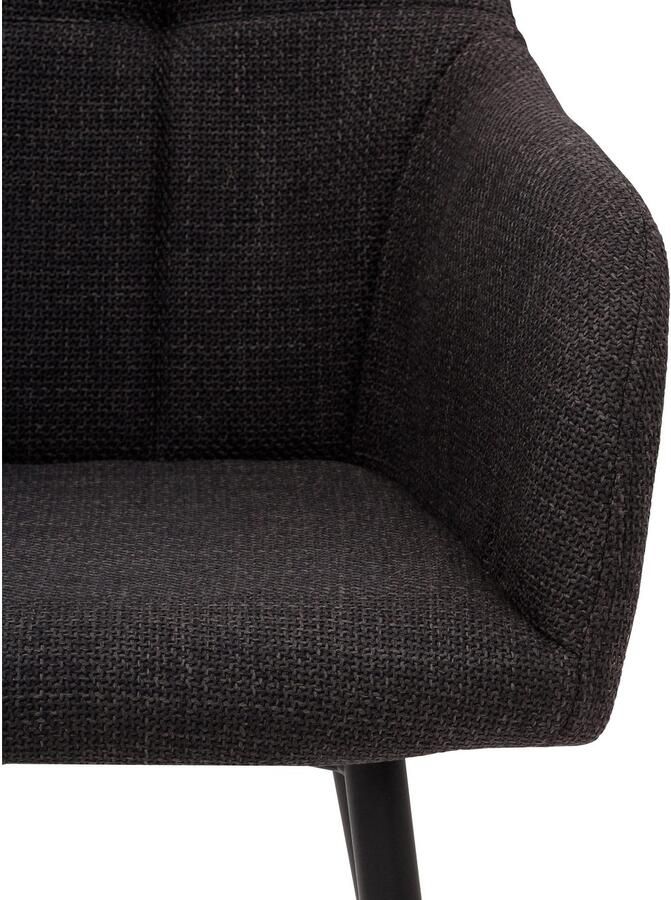 HELA Eetkamerstoel Hanna Schaalstoel armleuningstoel bekleding geweven stof (set 2 stuks) - Foto 5