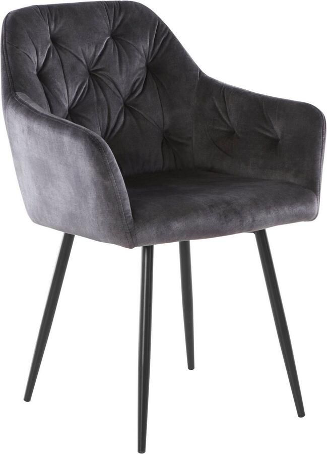 HELA Eetkamerstoel Kira schaalstoel Boho bestseller Stoel met armleuningen fluweel of microvezel bekleding (set) - Foto 17