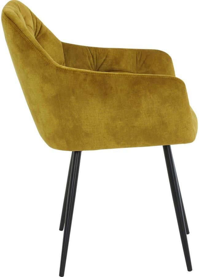 HELA Eetkamerstoel Kira schaalstoel Boho bestseller Stoel met armleuningen fluweel of microvezel bekleding (set) - Foto 3