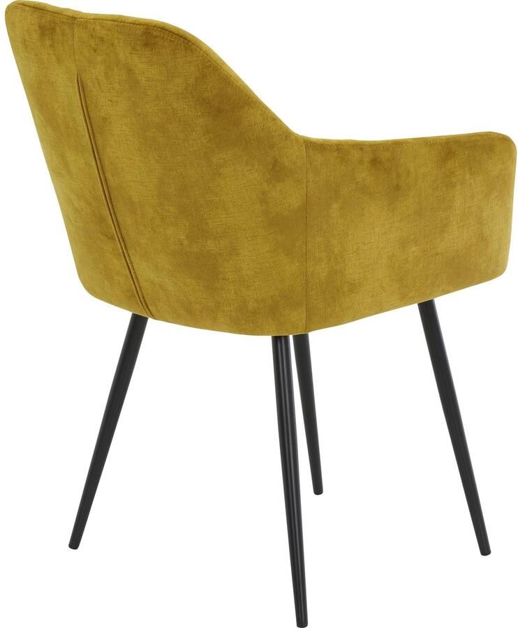 HELA Eetkamerstoel Kira schaalstoel Boho bestseller Stoel met armleuningen fluweel of microvezel bekleding (set) - Foto 2