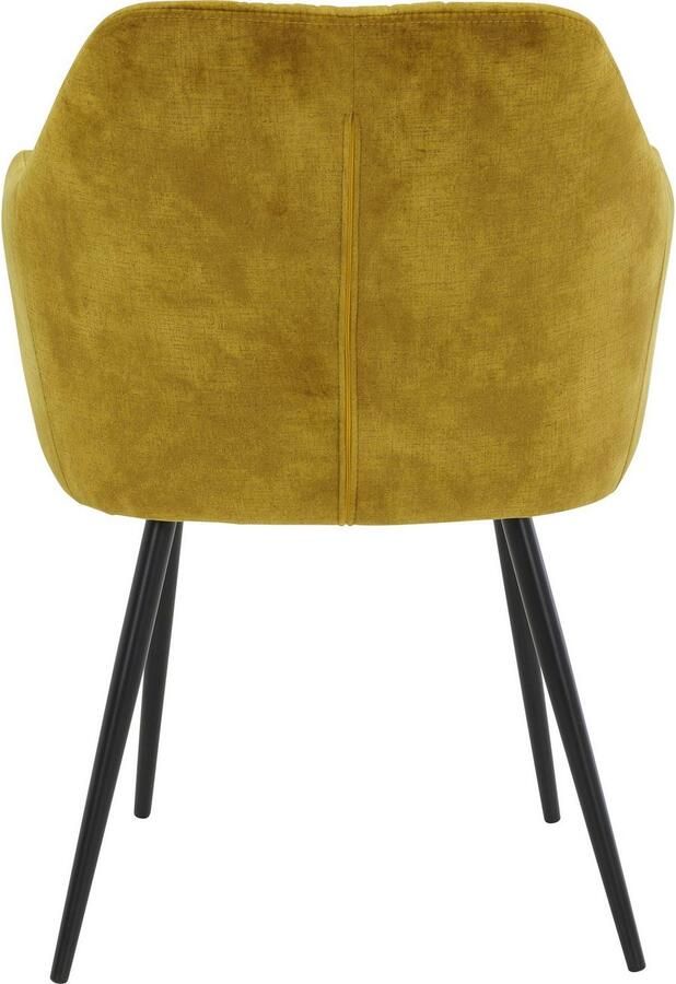 HELA Eetkamerstoel Kira schaalstoel Boho bestseller Stoel met armleuningen fluweel of microvezel bekleding (set) - Foto 4