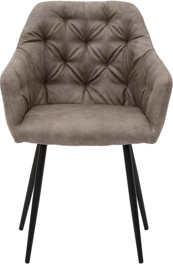HELA Eetkamerstoel Kira schaalstoel Boho bestseller Stoel met armleuningen fluweel of microvezel bekleding (set) - Foto 5