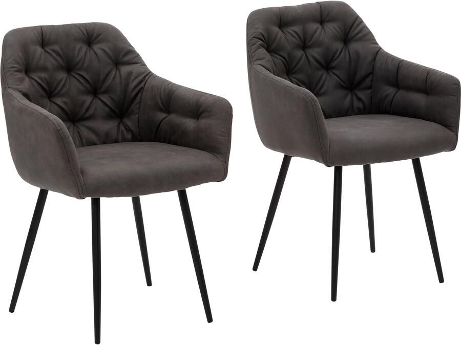 HELA Eetkamerstoel Kira schaalstoel Boho bestseller Stoel met armleuningen fluweel of microvezel bekleding (set)