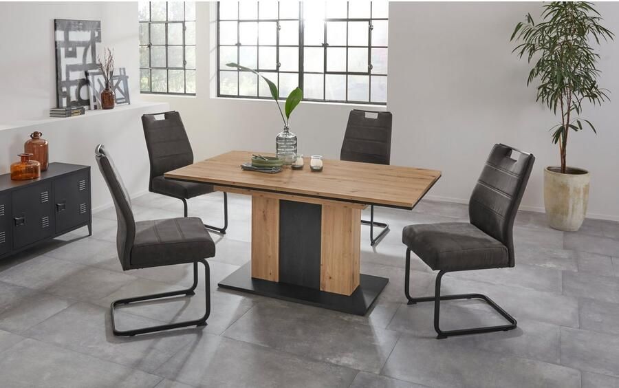 Hela EMOB Eettafel Atnalta 160 210x90 cm-artisan gebrand hout Kantoortafels Bruin Spaanplaat Kantoortafels Op voorraad - Foto 12