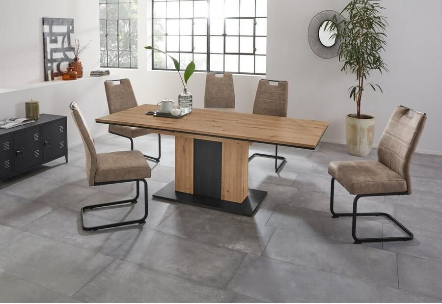 Hela EMOB Eettafel Atnalta 160 210x90 cm-artisan gebrand hout Kantoortafels Bruin Spaanplaat Kantoortafels Op voorraad - Foto 5