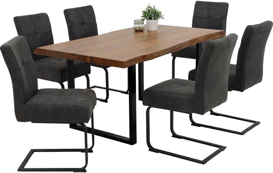 HELA Eetkamerstoel Luise S schommelstoel vrijdragend TOPSELLER! 2-delige set Zitting met verenkern extra dikke vulling keukenstoel OTTOs Choice (set 2 stuks) - Foto 2