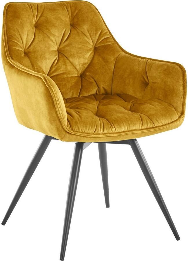 HELA Eetkamerstoel Mara Draaistoel teddy bekleding geweven stof of velvet (set) - Foto 5