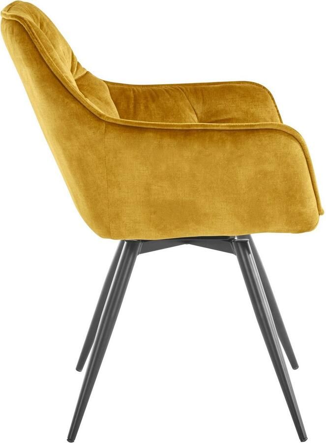 HELA Eetkamerstoel Mara Draaistoel teddy bekleding geweven stof of velvet (set) - Foto 4