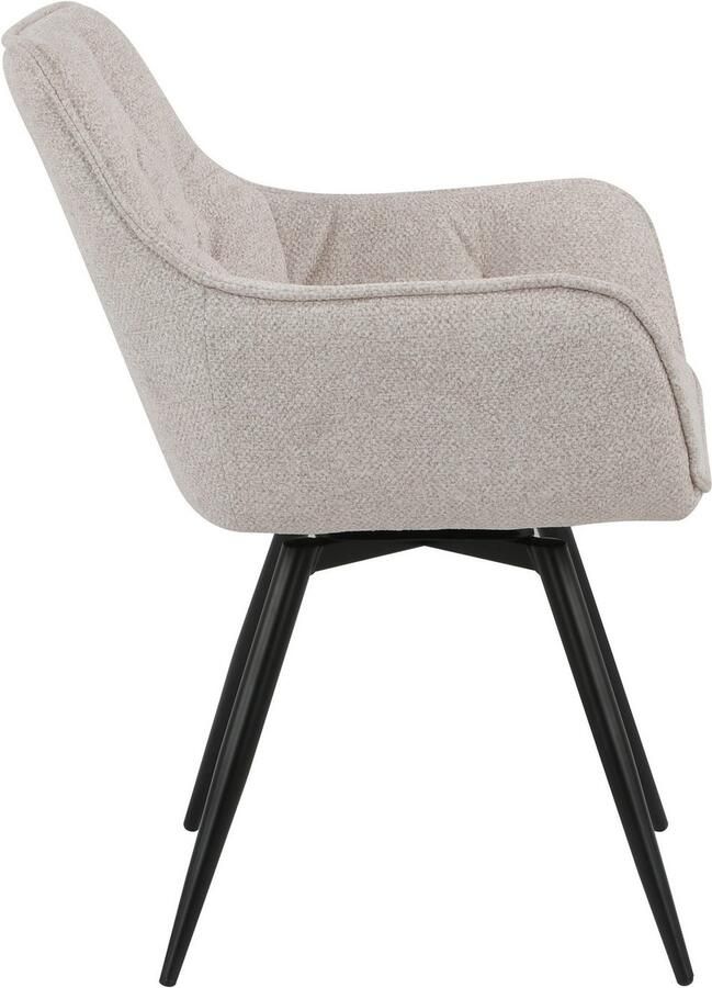 HELA Eetkamerstoel Mara Draaistoel teddy bekleding geweven stof of velvet (set) - Foto 2