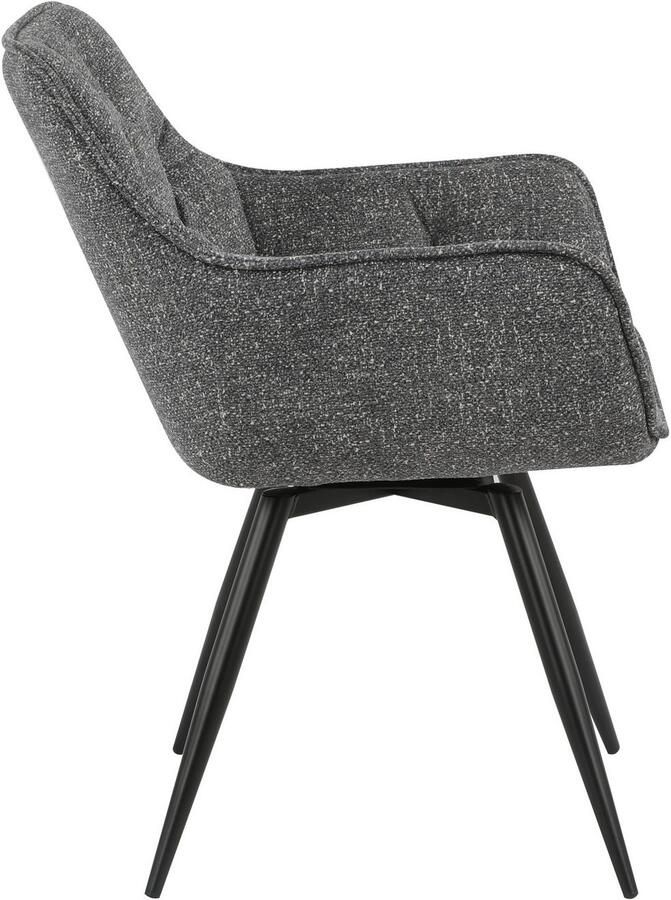 HELA Eetkamerstoel Mara Draaistoel teddy bekleding geweven stof of velvet (set) - Foto 2