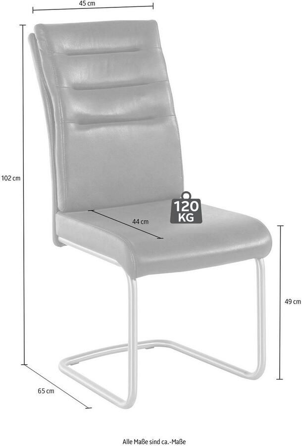 HELA Eetkamerstoel Paula vrijstaande stoel met echt rvs frame 2 of 4 stuks (set) - Foto 5