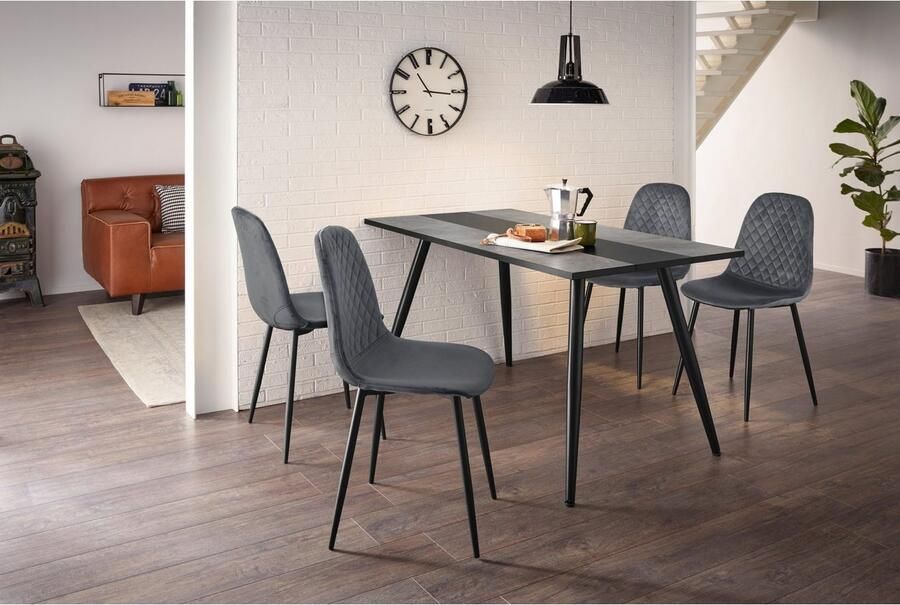 Hela Eettafel Jamina 140x80 Cm-beton zwart - Foto 6