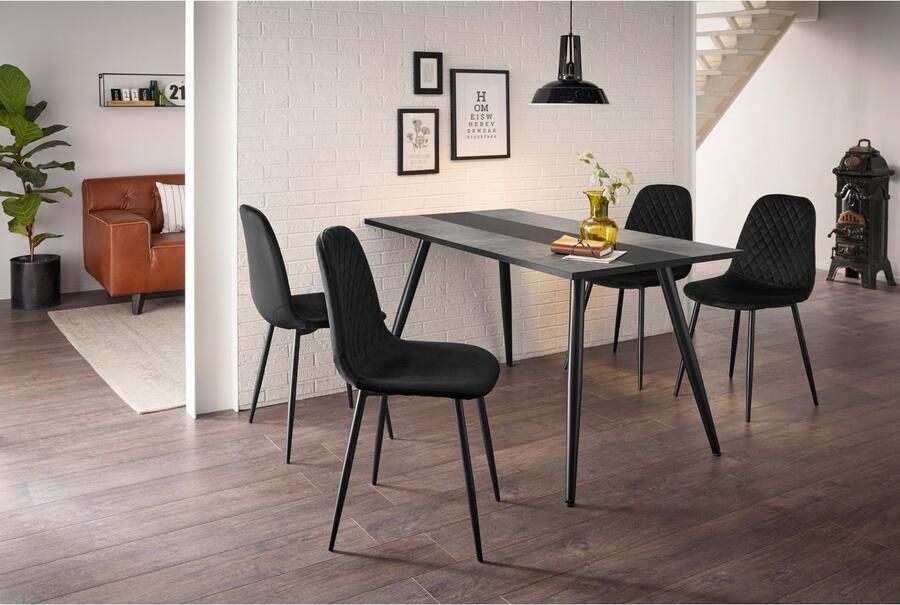 Hela Eettafel Jamina 140x80 Cm-beton zwart - Foto 5