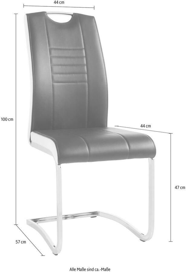 HELA Eetkamerstoel Tabea Freischwinger BESTSELLER verschillende stofkwaliteiten (set) - Foto 3