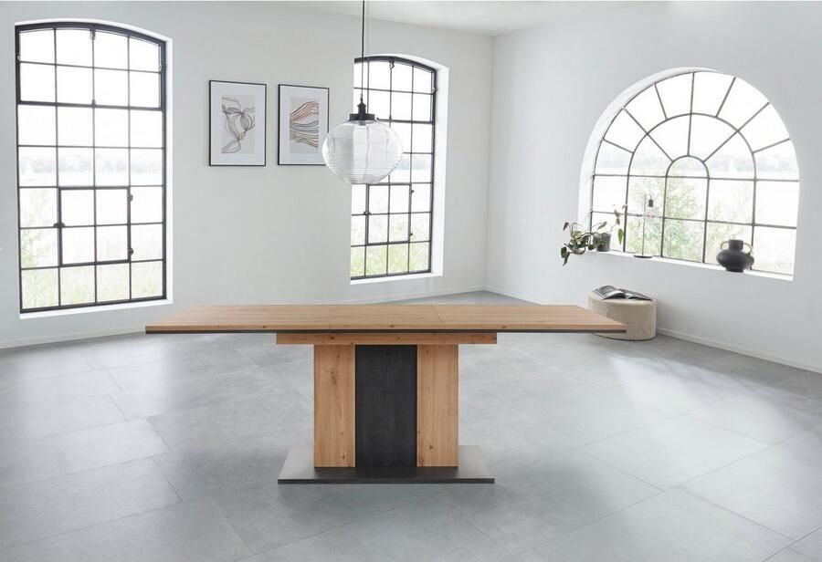 Hela EMOB Eettafel Atnalta 160 210x90 cm-artisan gebrand hout Kantoortafels Bruin Spaanplaat Kantoortafels Op voorraad - Foto 6