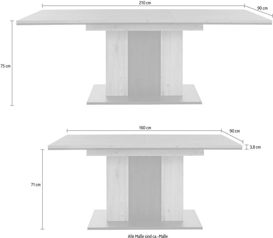 Hela EMOB Eettafel Atnalta 160 210x90 cm-artisan gebrand hout Kantoortafels Bruin Spaanplaat Kantoortafels Op voorraad - Foto 2