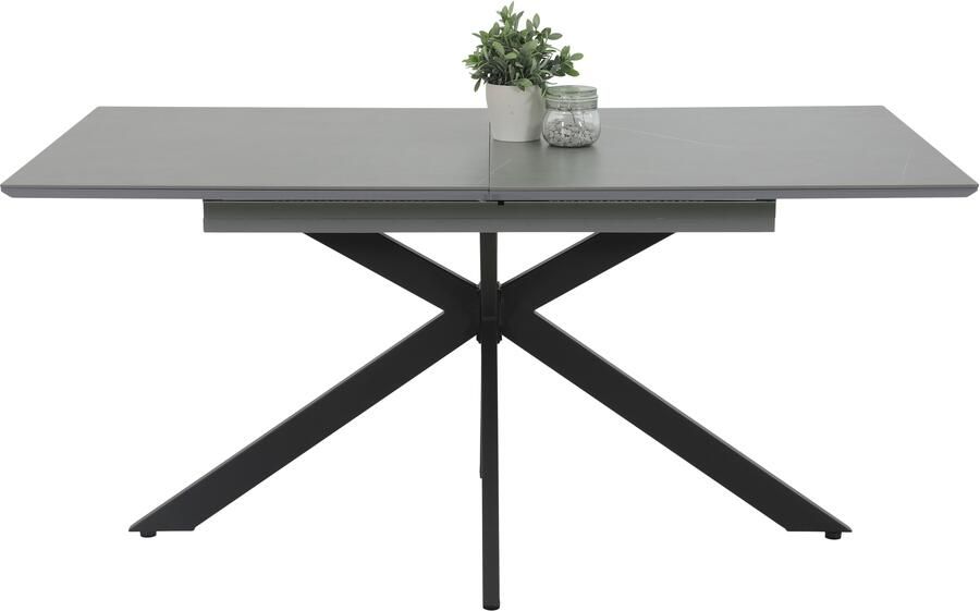 HELA Eettafel CHIARA uitschuifbare tafel 160 200 cm met onderhoudsvriendelijk stenen oppervlak (1 stuk)