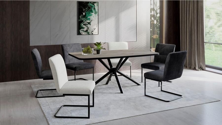 HELA Eettafel Jana ABS-kant melamine bootvormig verdubbeld breedte 180 cm (1 stuk) - Foto 2