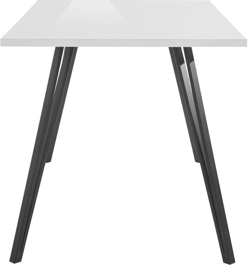 HELA Eettafel JENN Hoogglans wit gelakt tafelblad vast onderstel V-vormig (1 stuk)