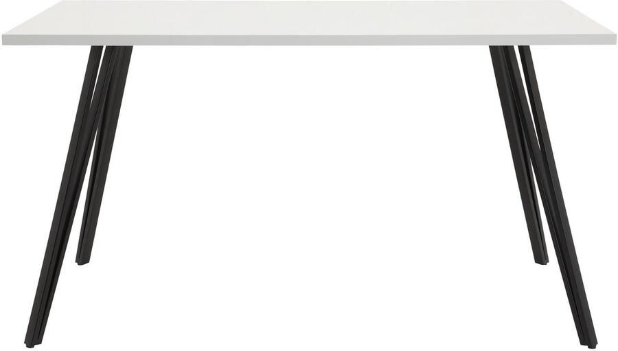 HELA Eettafel JENN Hoogglans wit gelakt tafelblad vast onderstel V-vormig (1 stuk)