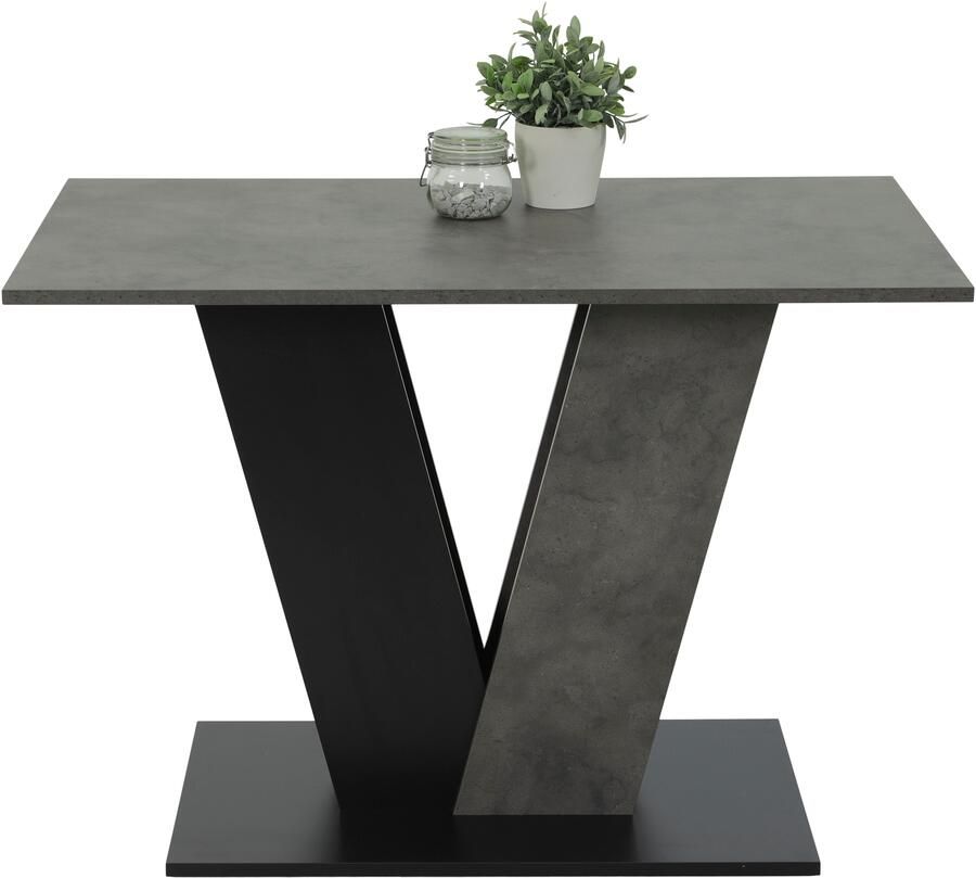 HELA Eettafel JUDITH met ABS-rand Melamine zuiltjestafel V-vorm bodemplaat in contrasterende kleur (1 stuk) - Foto 4