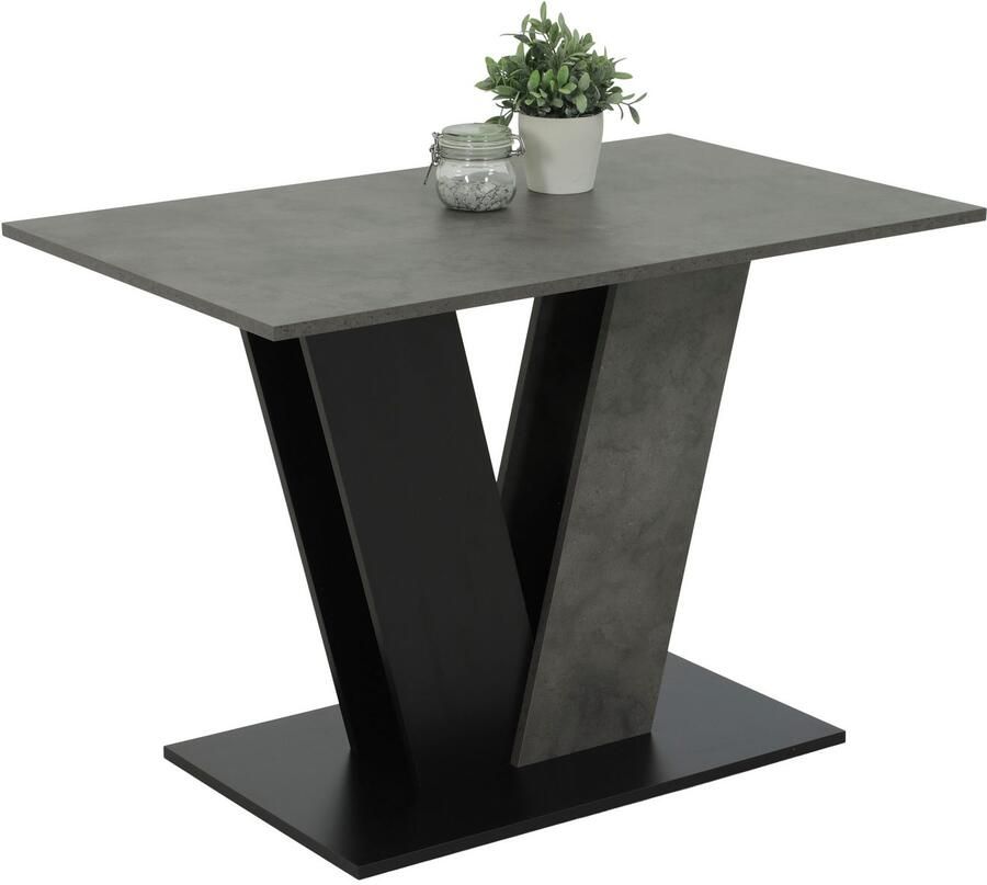 HELA Eettafel JUDITH met ABS-rand Melamine zuiltjestafel V-vorm bodemplaat in contrasterende kleur (1 stuk)