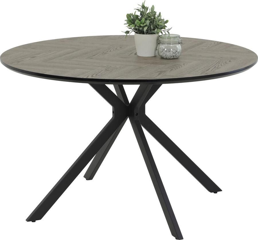 HELA Eettafel PETRA rond zwitserse rand mdf visgraat nabootsing (1 stuk) - Foto 3