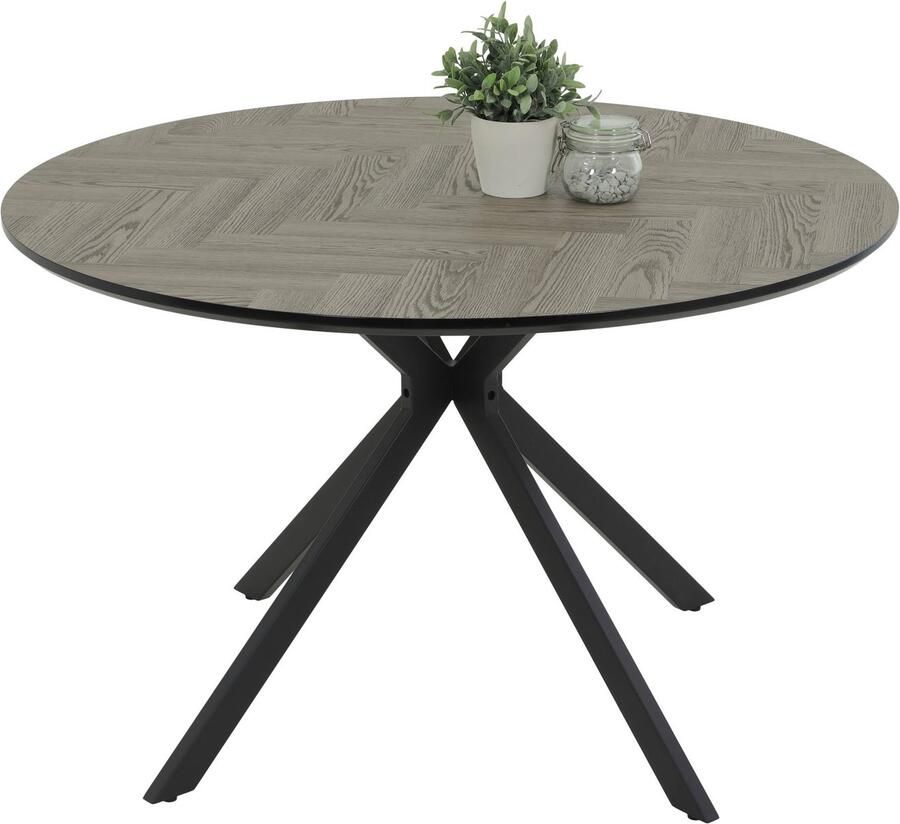 HELA Eettafel PETRA rond zwitserse rand mdf visgraat nabootsing (1 stuk)