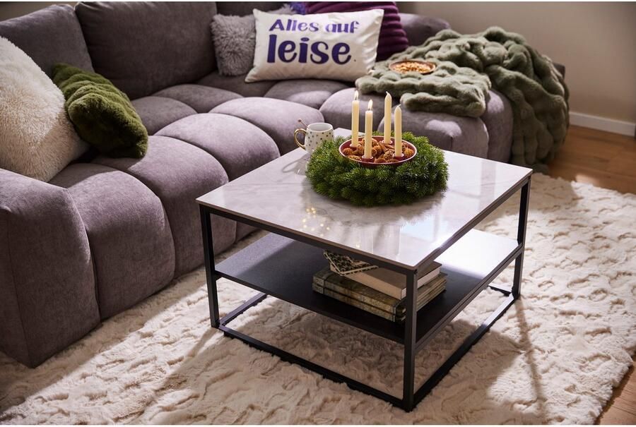 HELA Salontafel Hugo Salontafel vierkant gesinterde steen opbergplank (1 stuk) - Foto 5