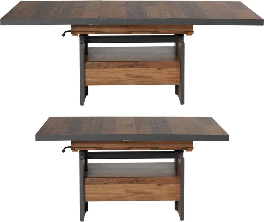 HELA Salontafel Noah uittrekbaar en in hoogte verstelbaar met lade vintage-look - Foto 4