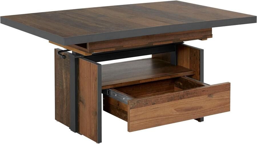 HELA Salontafel Noah uittrekbaar en in hoogte verstelbaar met lade vintage-look - Foto 11