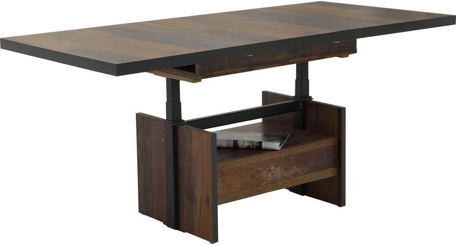 HELA Salontafel Noah uittrekbaar en in hoogte verstelbaar met lade vintage-look - Foto 12