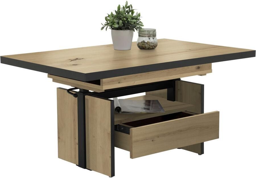 HELA Salontafel Noah uittrekbaar en in hoogte verstelbaar met lade vintage-look - Foto 3