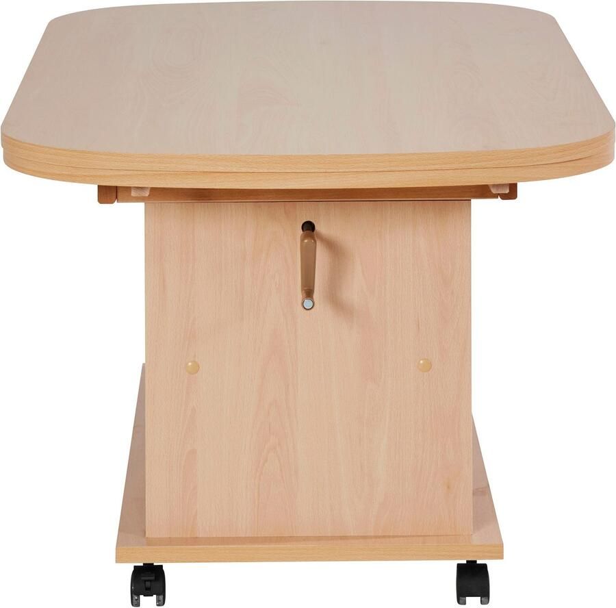 HELA Salontafel op wieltjes in hoogte verstelbaar en uittrekbaar