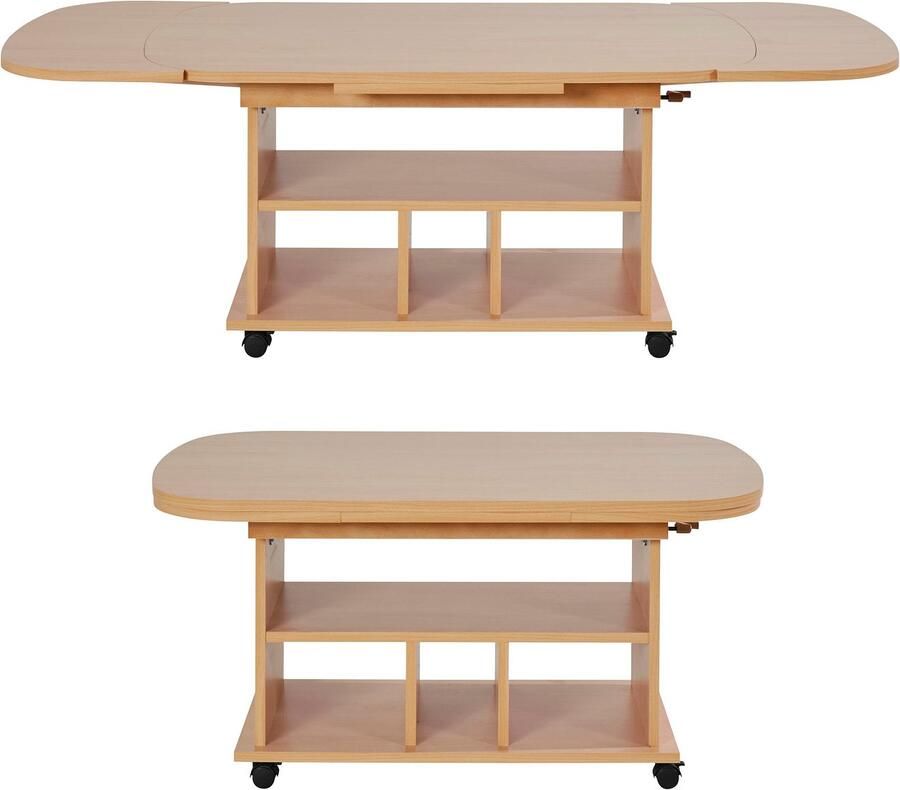 HELA Salontafel op wieltjes in hoogte verstelbaar en uittrekbaar - Foto 2