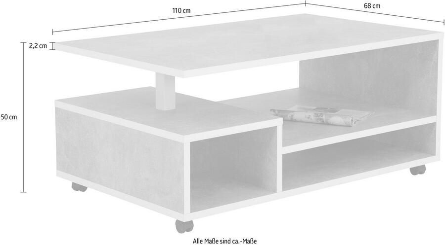 HELA Salontafel op wieltjes industrial design - Foto 2