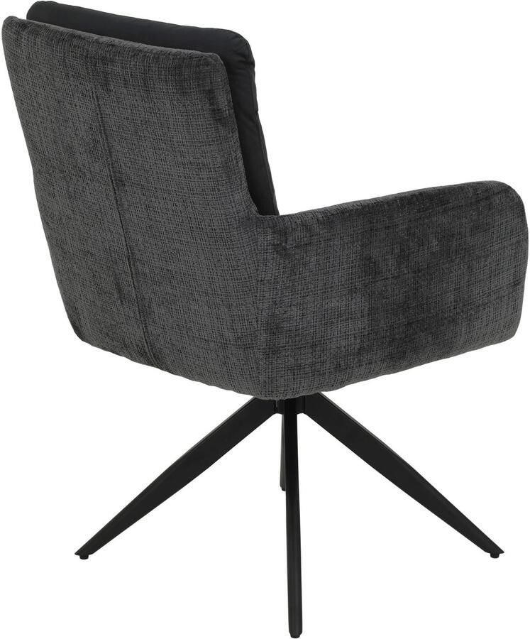 HELA Stoel met armleuningen LEANDRA met auto-Return Comfortstoel met veren eetkamerstoel draaibaar (set 2 stuks)