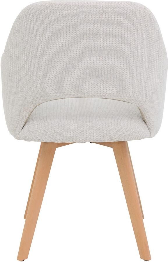 HELA Stoel met armleuningen SOFIA armstoel met massief houten frame bekleding webstof Eetkamerstoel fauteuil met armleuningen subtiele ruguitsparing (set 2 stuks) - Foto 4