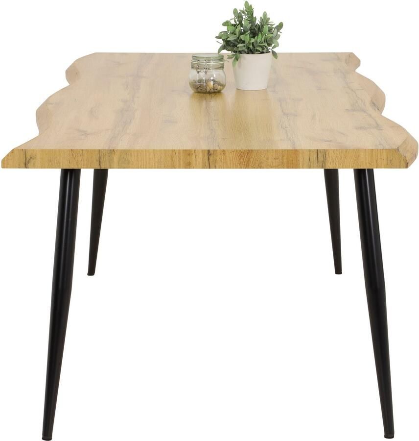 Hela EMOB Eettafel Brihanne 180x100 cm-boomrand Keukentafels Bruin Melamine; MDF; Metaal Keukentafels Op voorraad