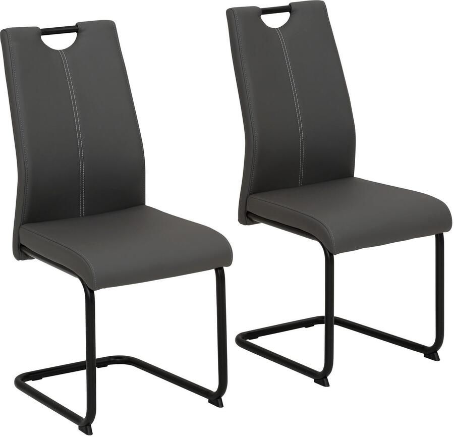 HELA Vrijdragende stoel Cora Handvat in zwart (set)