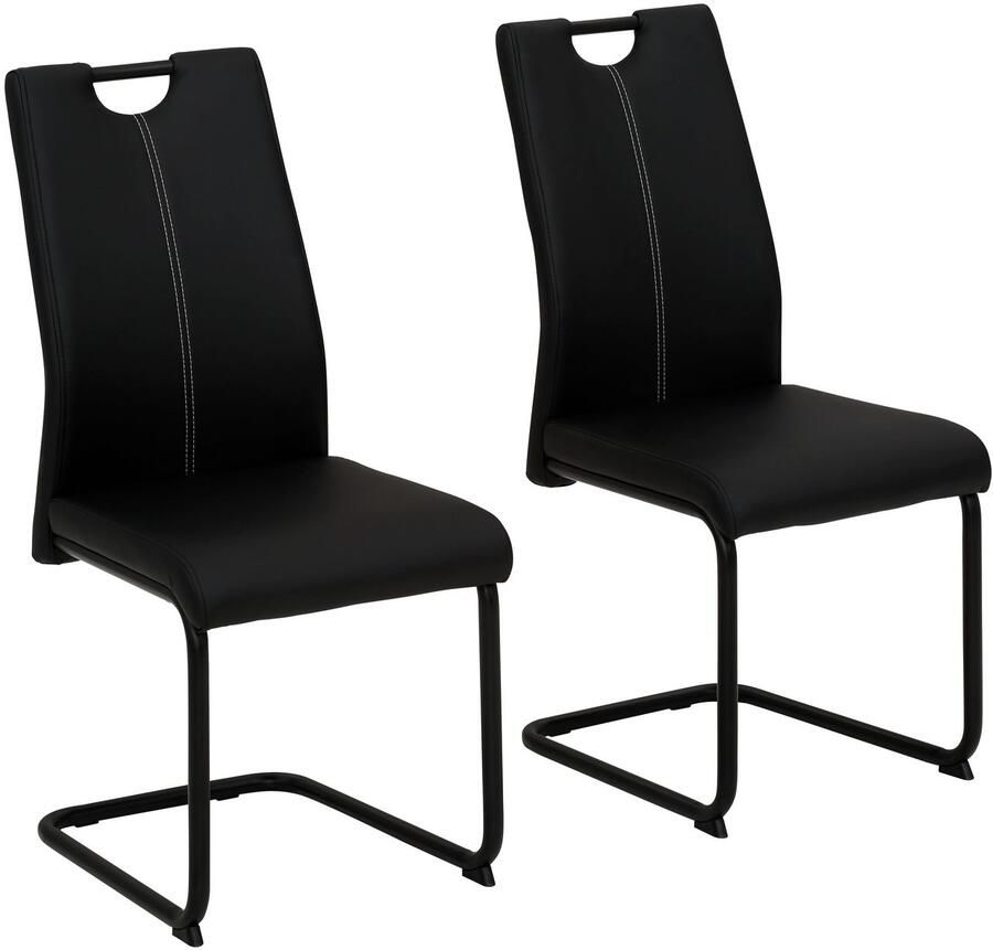 HELA Vrijdragende stoel Cora Handvat in zwart (set)