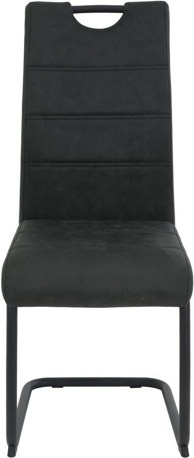 HELA Vrijdragende stoel DUNJA Schommelstoel vintage look met handvat rond buisframe (set 2 stuks) - Foto 4