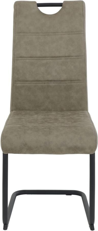 HELA Vrijdragende stoel DUNJA Schommelstoel vintage look met handvat rond buisframe (set 2 stuks) - Foto 4