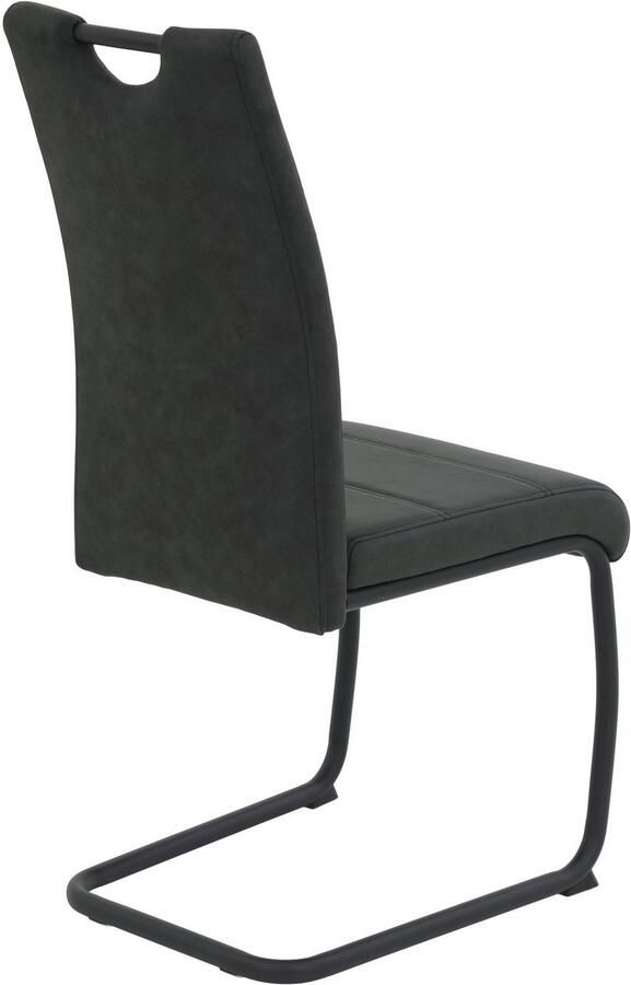 HELA Vrijdragende stoel DUNJA Schommelstoel vintage look met handvat rond buisframe (set 2 stuks)