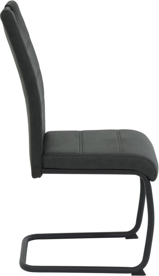 HELA Vrijdragende stoel DUNJA Schommelstoel vintage look met handvat rond buisframe (set 2 stuks) - Foto 3