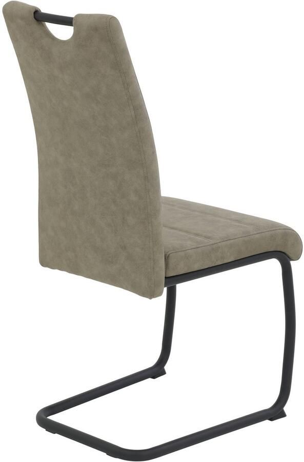 HELA Vrijdragende stoel DUNJA Schommelstoel vintage look met handvat rond buisframe (set 2 stuks)