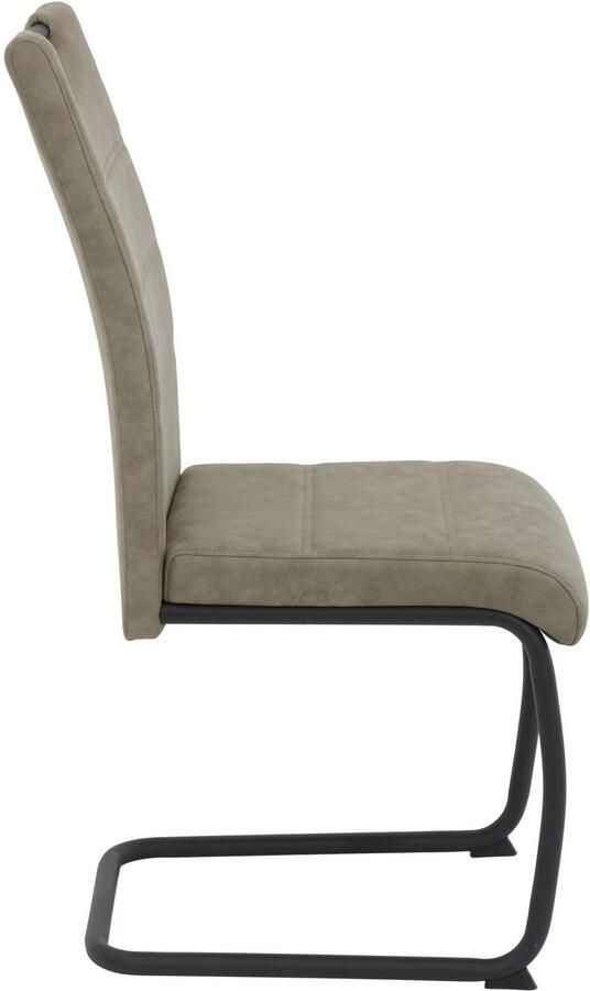 HELA Vrijdragende stoel DUNJA Schommelstoel vintage look met handvat rond buisframe (set 2 stuks) - Foto 3