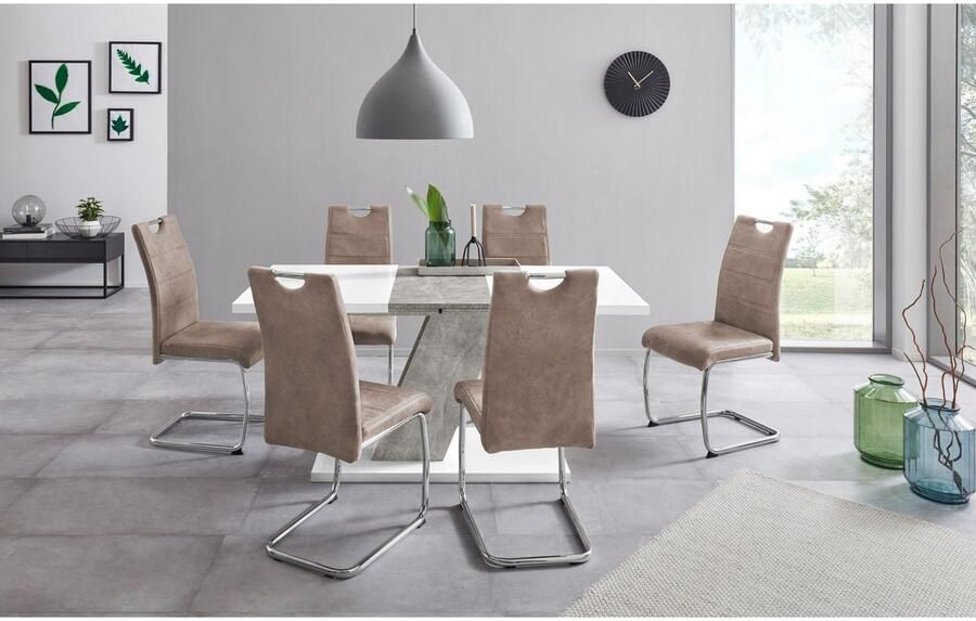 HELA Vrijdragende stoel Flora eetkamerstoelen Vrijdragende stoel set: 1 2 of 4 stuks hoog zitcomfort - Foto 8