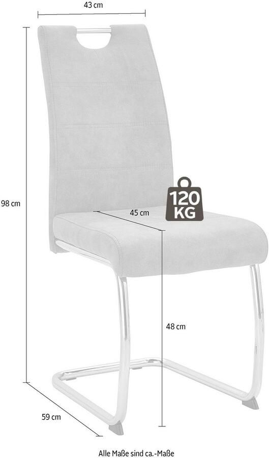 HELA Vrijdragende stoel Flora eetkamerstoelen Vrijdragende stoel set: 1 2 of 4 stuks hoog zitcomfort - Foto 9